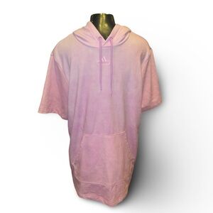 Adidas Pullover Hoodie Short Sleeve Men's Pink Size M